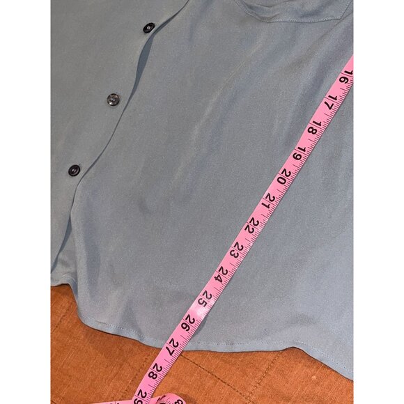 NWT Jones New York Gray Silk Short Sleeve Button-Down Blouse Women's Plus Size 2 - Picture 7 of 8